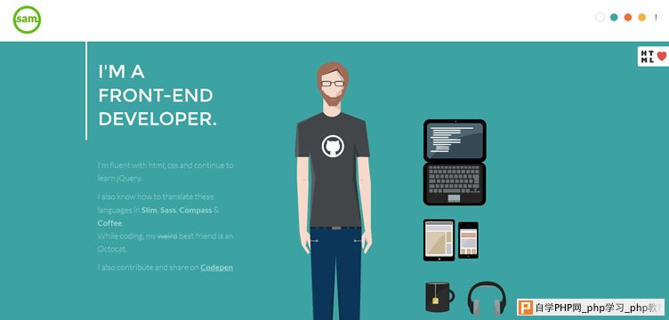 Sam Markiewicz personal animated css parallax scrolling