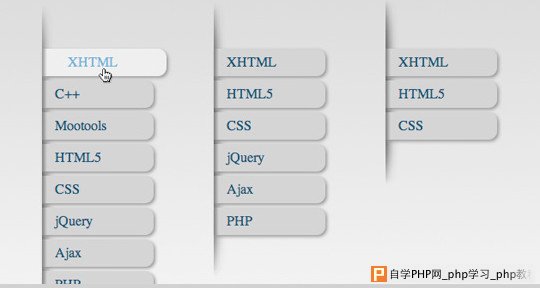 jQuery style menu with CSS3