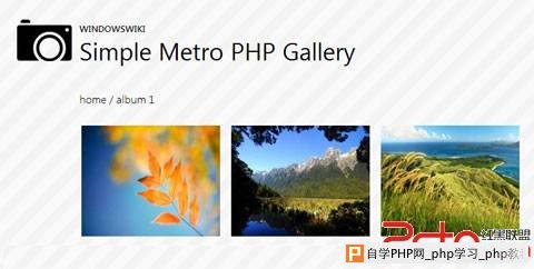 PHP Image Gallery Metro UI